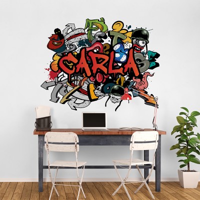 Vinil Graffiti Paret Juvenil GRF002C Vermell 2