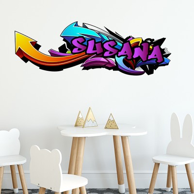 Vinilo Graffiti Pared Juvenil GRF003B Morado 2