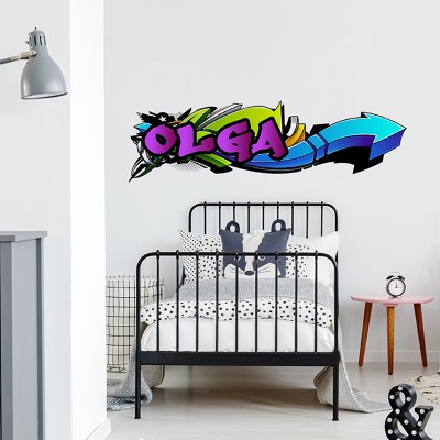 Vinilo Graffiti Pared Juvenil GRF004B Morado