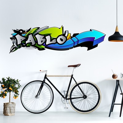 Vinilo Graffiti Pared Juvenil GRF004C Gris 2