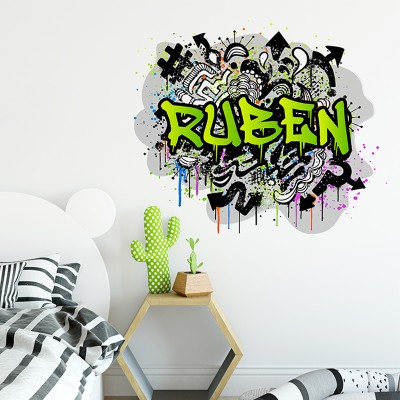 Vinilo Graffiti Pared Juvenil GRF005A Verde