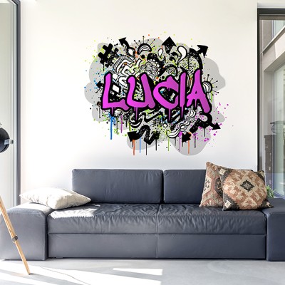 Vinil Grafite Parede Juvenil GRF005C Fúcsia 2