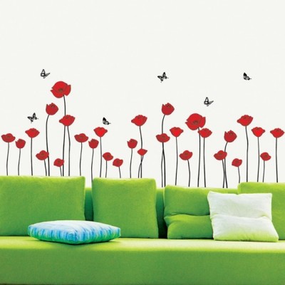 STICKER RED POPPIES DS-08218