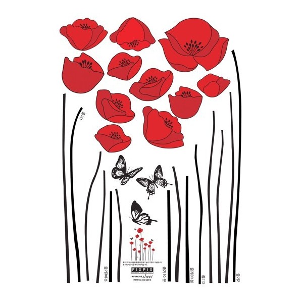 STICKER RED POPPIES DS-08218 STICKER RED POPPIES DS-08218