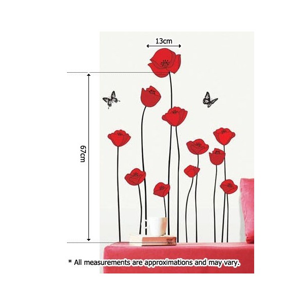 STICKER RED POPPIES DS-08218 STICKER RED POPPIES DS-08218