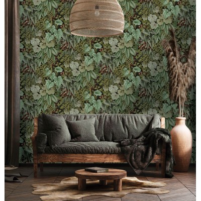 Papel de parede com folhas verdes Cascading Gardens 91363 2