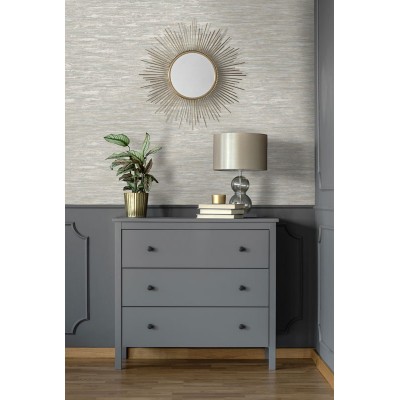 Papel pintado textura gris y metalizado dorado colección Cascading Gardens 91370