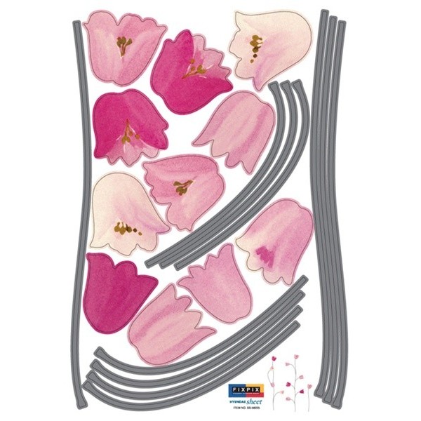 STICKER PINK TULIPS DS-08225 STICKER PINK TULIPS DS-08225