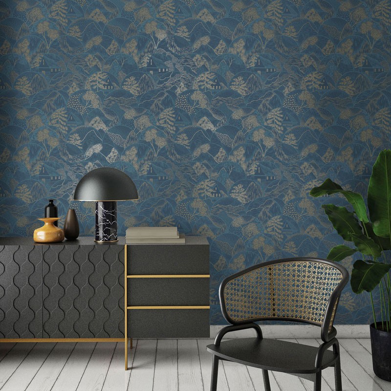 Papel pintado metalizado 
