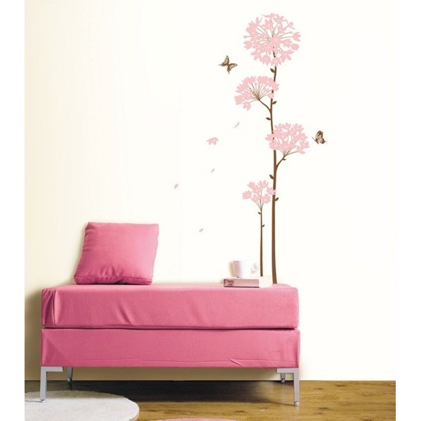 STICKER LONG STEM PINK FLOWER DS-08242