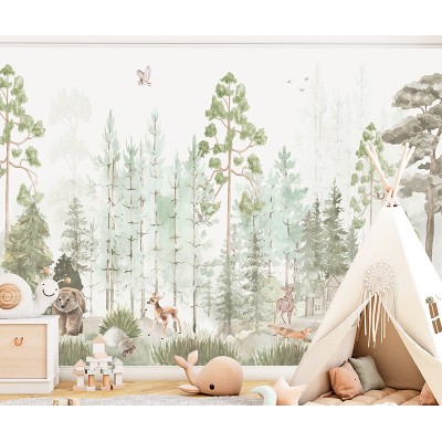 Mural Infantil Floresta Aventureira ANIM502 2