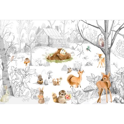 Mural Infantil Bosque Feliz ANIM506 Mural Infantil Bosque Feliz ANIM506