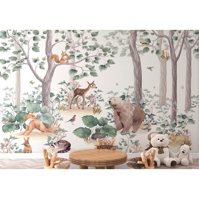 Mural Infantil Bosque Florecido ANIM507 2