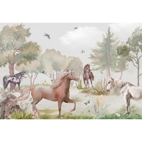 Mural Infantil Cavalls de Passeig ANIM509