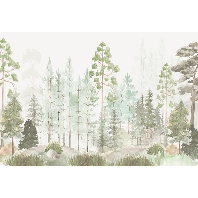 Mural Infantil Casinha no Bosque ANIM510 Mural Infantil Casinha no Bosque ANIM510