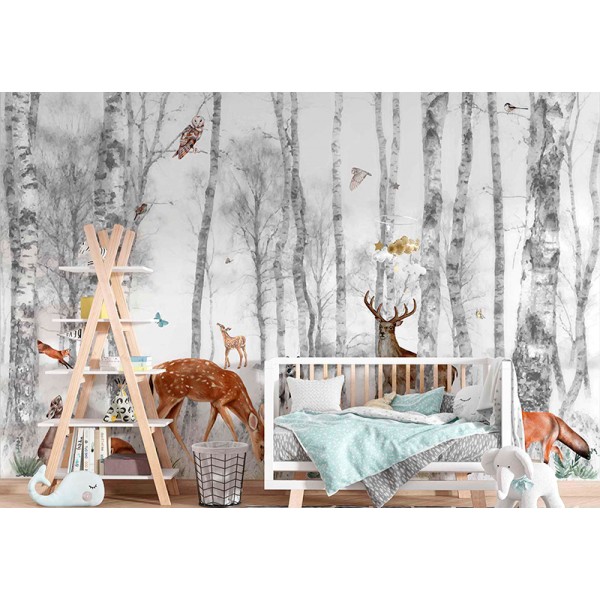 Mural Infantil Reunión en el Bosque ANIM512 Mural Infantil Reunión en el Bosque ANIM512