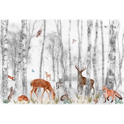 Mural Infantil Reunión en el Bosque ANIM512 Mural Infantil Reunión en el Bosque ANIM512