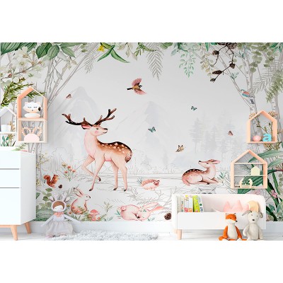 Mural Infantil Animais da Floresta ANIM513 2