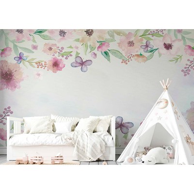 Mural Infantil Flores Alegres ANIM517 Mural Infantil Flores Alegres ANIM517