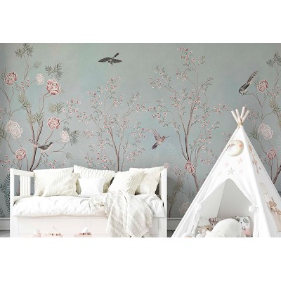 Mural Infantil Flores Delicadas ANIM524 Mural Infantil Flores Delicadas ANIM524