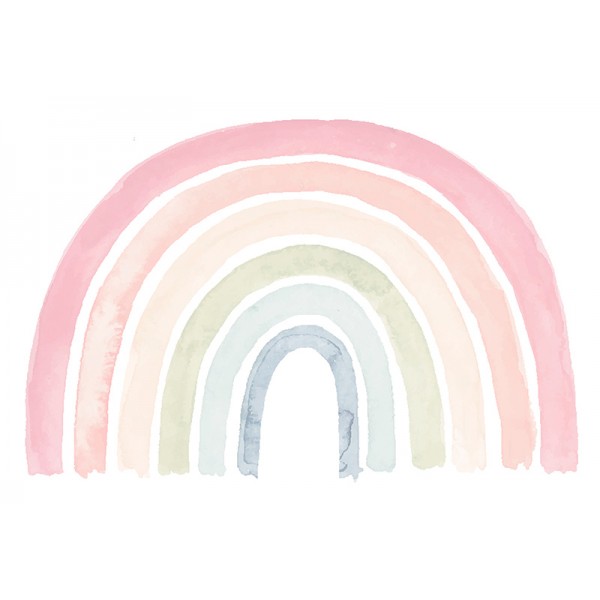 papel pared infantil con arcoiris y cometas - TenVinilo