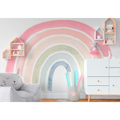 Mural Infantil Arcoíris Acuarela ANIM525