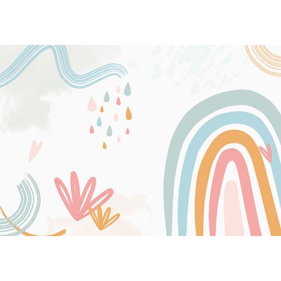 Mural Infantil Arcoíris Colorido ANIM526 Mural Infantil Arcoíris Colorido ANIM526