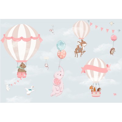 Mural Infantil Animais nas Nuvens ANIM528