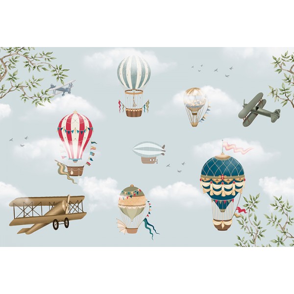 Mural Infantil Aviones y Globos ANIM529