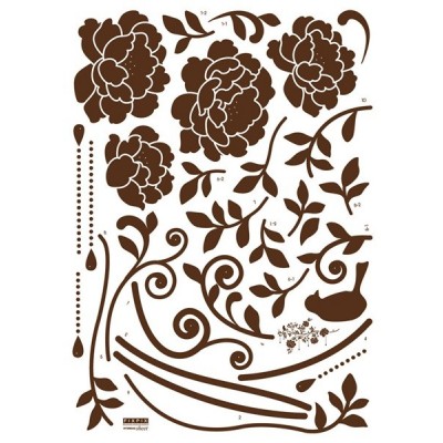 STICKER DARK BROWN ROSES DV-08612