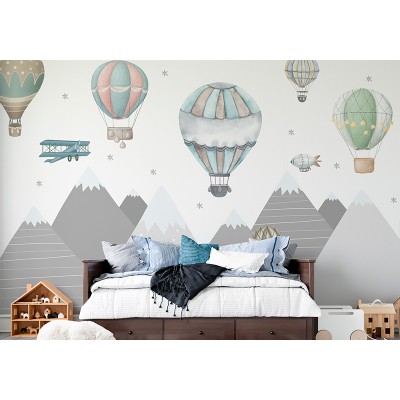 Mural Infantil Volando Sobre Montañas ANIM531 Mural Infantil Volando Sobre Montañas ANIM531