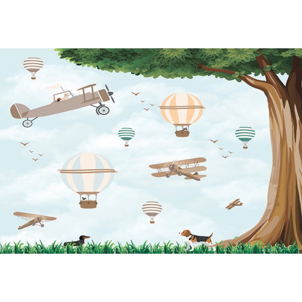 Mural Infantil Cães Voadores ANIM533