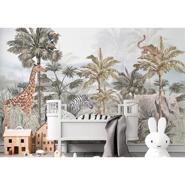 Mural Infantil Selva Curiosa ANIM542 Mural Infantil Selva Curiosa ANIM542