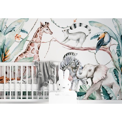 Mural Infantil Jungla Exòtica ANIM545 Mural Infantil Jungla Exòtica ANIM545