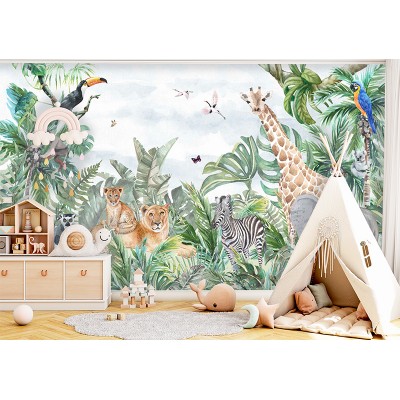Mural Infantil Jungla Verda ANIM546 Mural Infantil Jungla Verda ANIM546