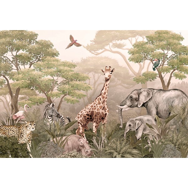 Mural Infantil Safari Atardecer ANIM555