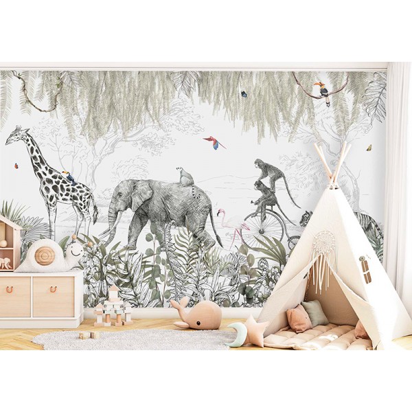 Mural Infantil Passarel·la d'Animals ANIM559 Mural Infantil Passarel·la d'Animals ANIM559