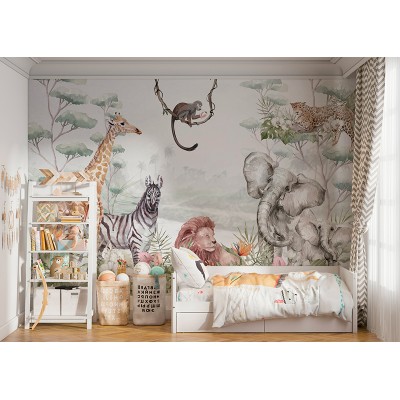 Mural Infantil Diversão Animal ANIM538 2