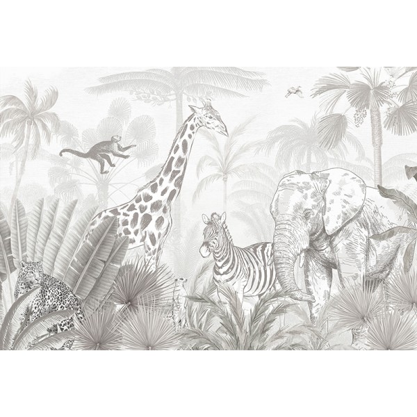 Mural Infantil Jungla Gris ANIM564