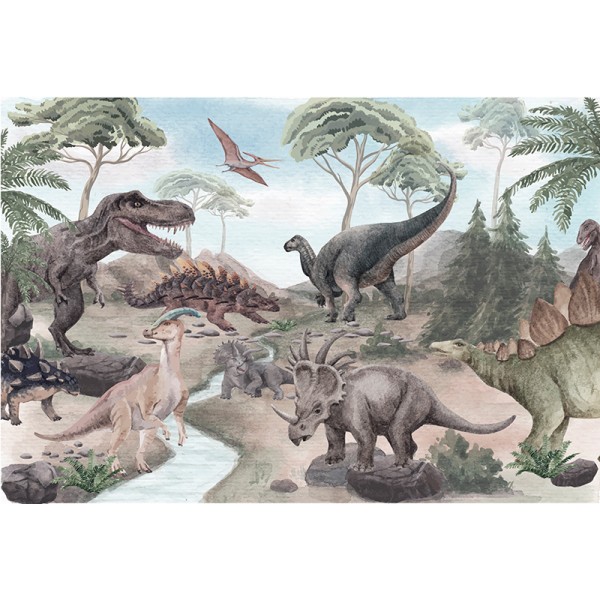 Mural Infantil Dinossauros Aquarela ANIM566