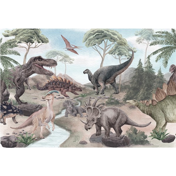 Mural Infantil Dinosaurios Acuarelados ANIM566