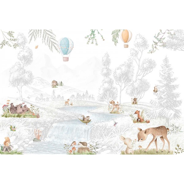 Mural Infantil Animals al Riu ANIM568