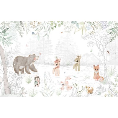 Mural Infantil Bosque Juguetón ANIM575 Mural Infantil Bosque Juguetón ANIM575