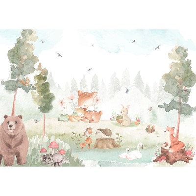 Mural Infantil Bosque de Encanto ANIM578 Mural Infantil Bosque de Encanto ANIM578