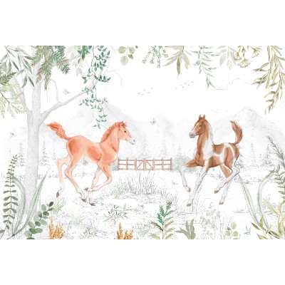 Mural Infantil Caballos Jugando ANIM579 Mural Infantil Caballos Jugando ANIM579