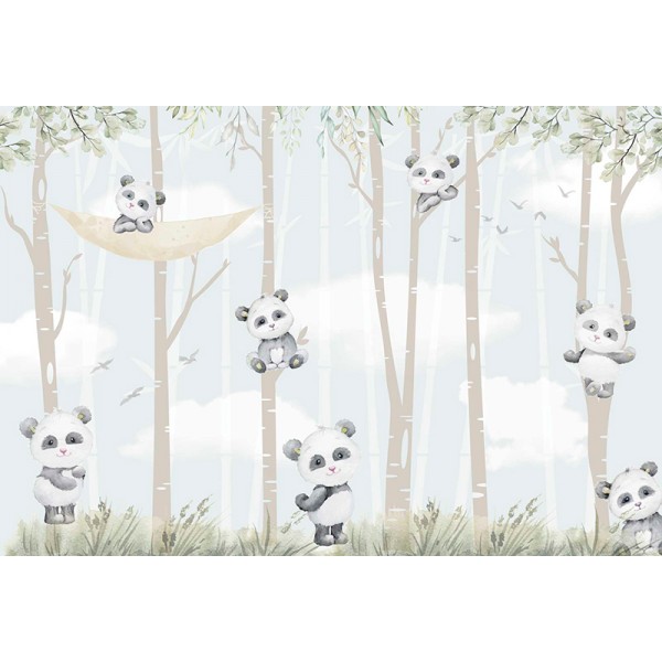 Mural Infantil Pandas Traviesos ANIM584