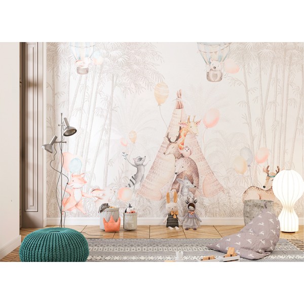 Mural Infantil Acampada en el Bosque ANIM585 Mural Infantil Acampada en el Bosque ANIM585