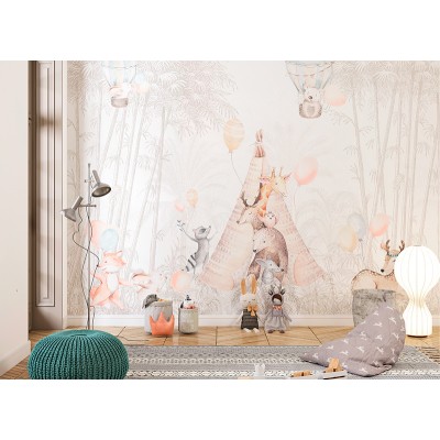 Mural Infantil Acampada en el Bosque ANIM585 Mural Infantil Acampada en el Bosque ANIM585