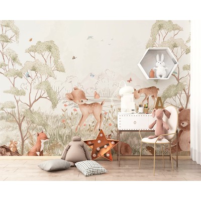 Mural Infantil El Bosque de Bambi ANIM586 Mural Infantil El Bosque de Bambi ANIM586