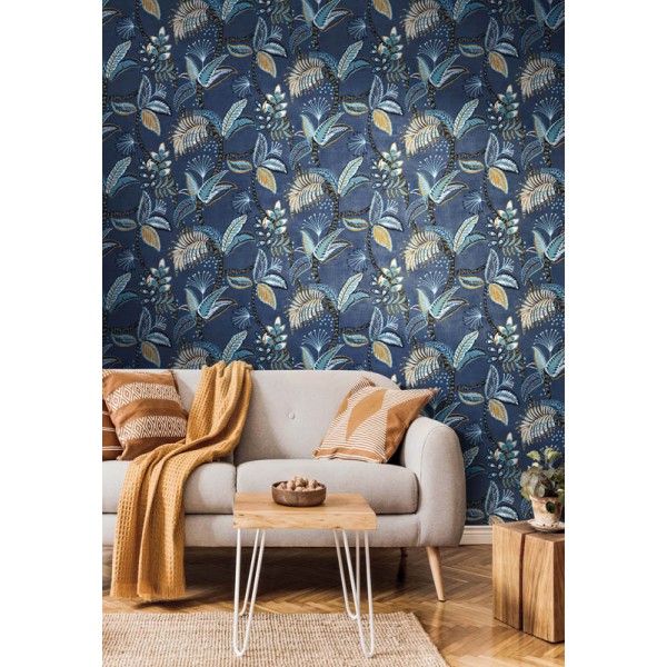 Papel pintado plantas con hojas grandes azules alta calidad Cvlto de Parato Papel pintado plantas con hojas grandes azules alta calidad Cvlto de Parato